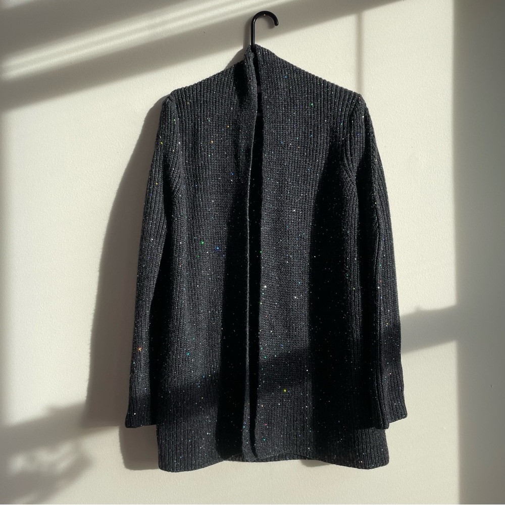 HEKLA&Co. Italian Cashmere Blend Sequin Sparkle Cardigan Sweater L